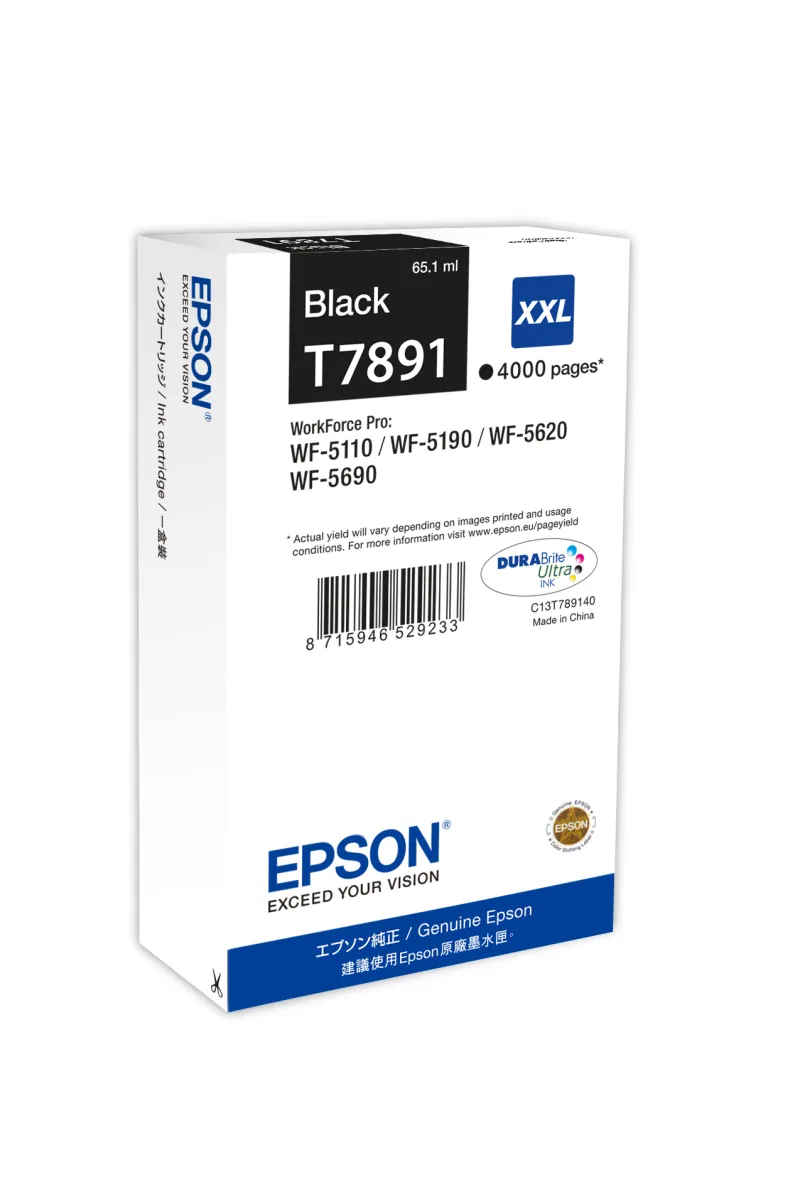 Epson Cartouche T7891 Noir XXL pour WF-5xxx
