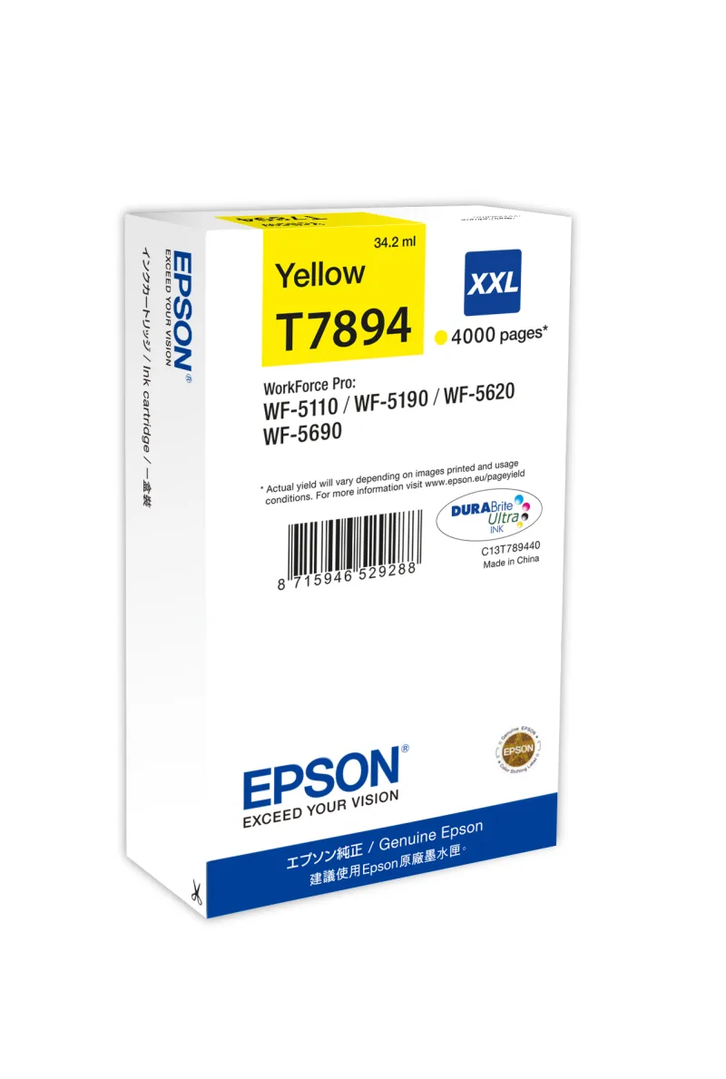 Epson Cartouche T7894 Jaune XXL pour WF-5xxx